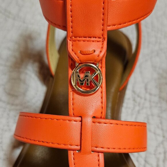 MICHAEL KORS Sasha T-Strap Sandal in Clementine Color. NWT. - Picture 6 of 11